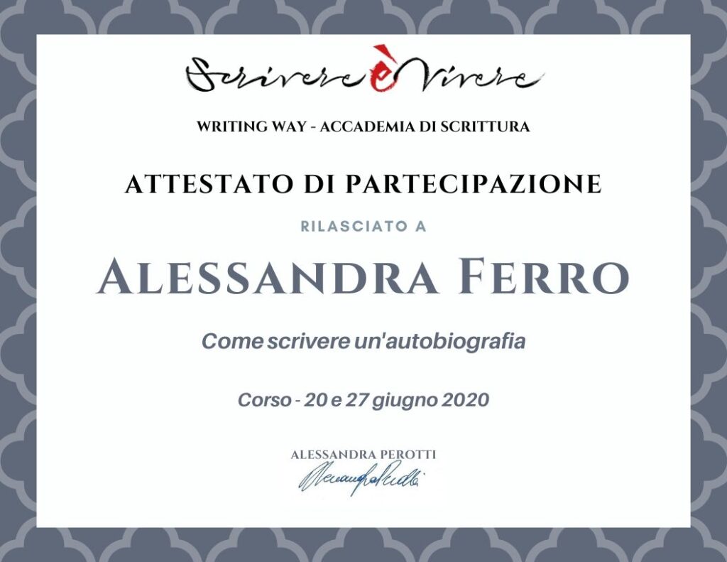 ALESSANDRA FERRO Scrivere un'autobiografia