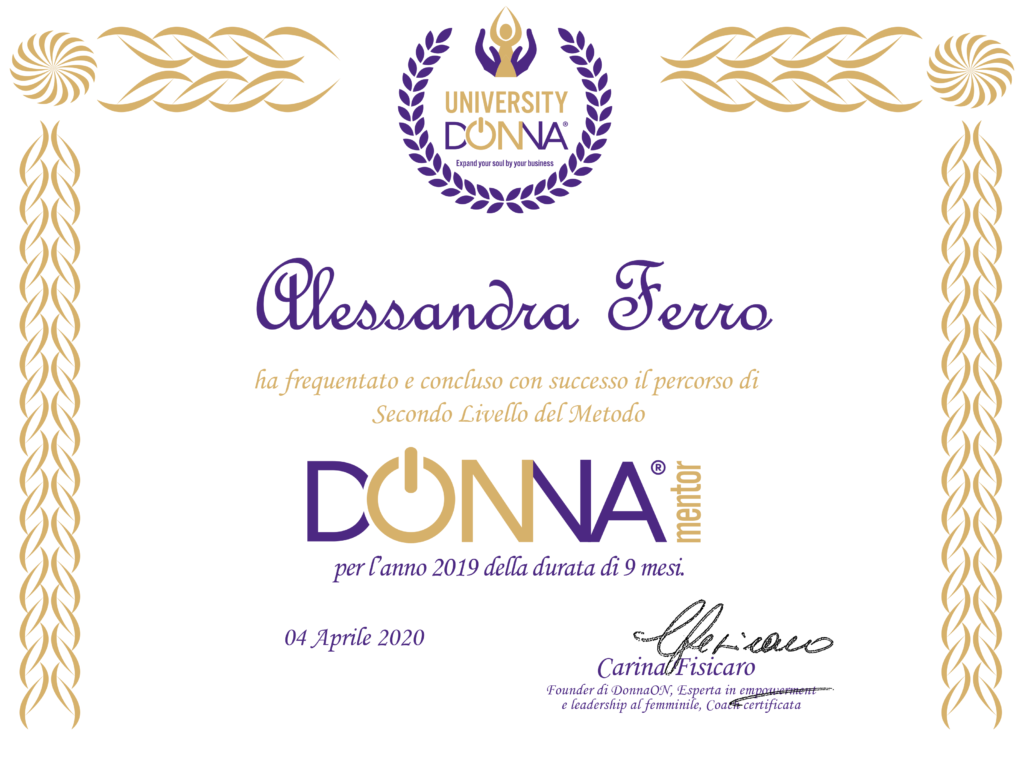 Certificato Alessandra Ferro